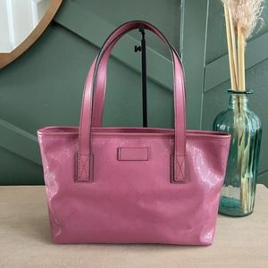 EUC Gucci Small Joy Coated Canvas Tote Rose Pink Bag